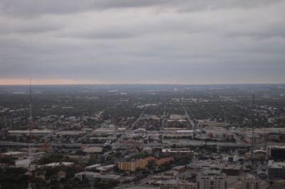 From the top of the tower of the Americas. Of course, it was cloudy/hazy that day...
