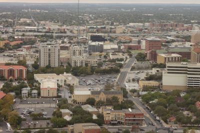 From the top of the tower of the Americas. Of course, it was cloudy/hazy that day...
